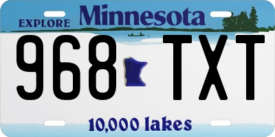 MN license plate 968TXT