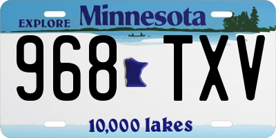 MN license plate 968TXV