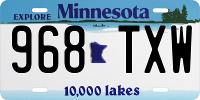 MN license plate 968TXW