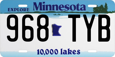 MN license plate 968TYB