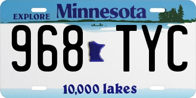 MN license plate 968TYC