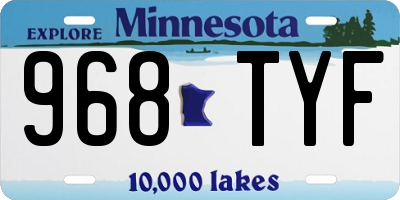 MN license plate 968TYF