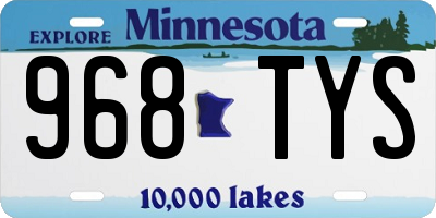 MN license plate 968TYS