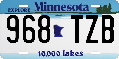 MN license plate 968TZB