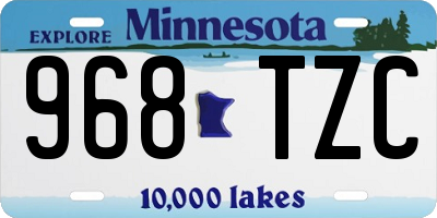 MN license plate 968TZC
