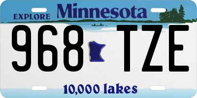 MN license plate 968TZE