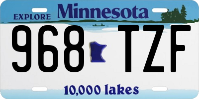 MN license plate 968TZF