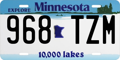 MN license plate 968TZM