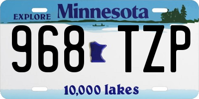 MN license plate 968TZP