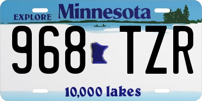 MN license plate 968TZR