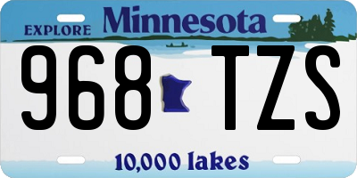 MN license plate 968TZS