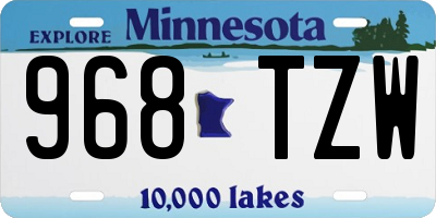 MN license plate 968TZW