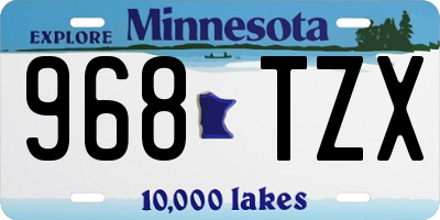 MN license plate 968TZX