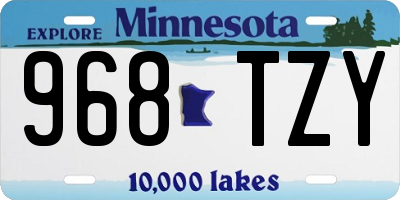 MN license plate 968TZY