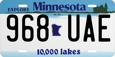 MN license plate 968UAE