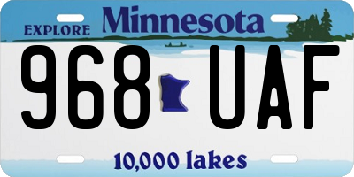 MN license plate 968UAF