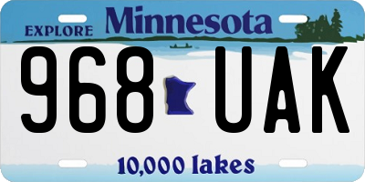 MN license plate 968UAK