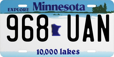 MN license plate 968UAN