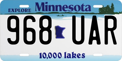 MN license plate 968UAR