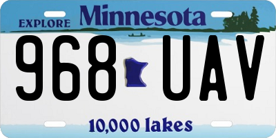 MN license plate 968UAV