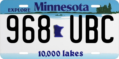 MN license plate 968UBC