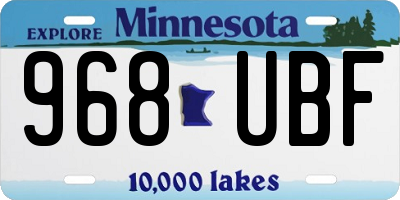 MN license plate 968UBF