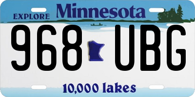 MN license plate 968UBG