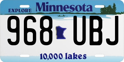 MN license plate 968UBJ