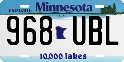 MN license plate 968UBL