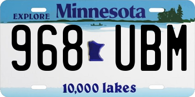 MN license plate 968UBM