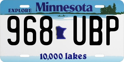 MN license plate 968UBP