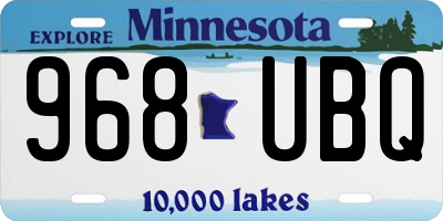 MN license plate 968UBQ
