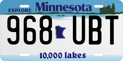MN license plate 968UBT
