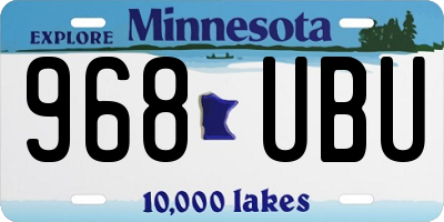 MN license plate 968UBU
