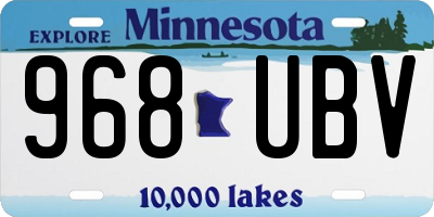MN license plate 968UBV