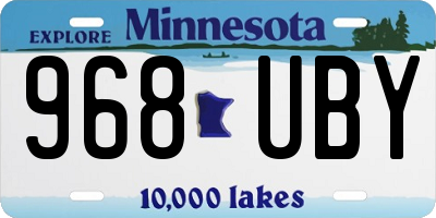 MN license plate 968UBY