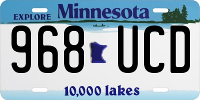 MN license plate 968UCD