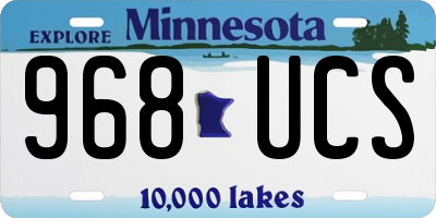 MN license plate 968UCS