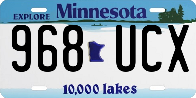 MN license plate 968UCX