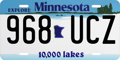 MN license plate 968UCZ