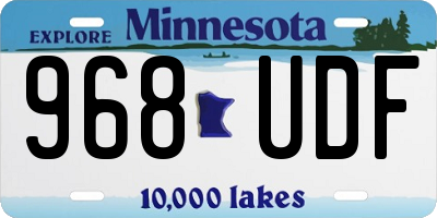 MN license plate 968UDF