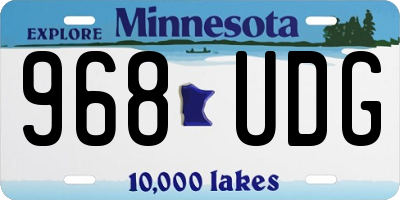 MN license plate 968UDG