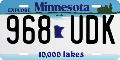MN license plate 968UDK