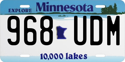 MN license plate 968UDM