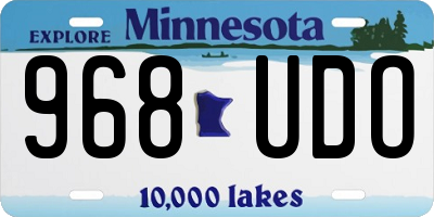 MN license plate 968UDO