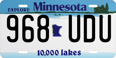 MN license plate 968UDU