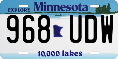 MN license plate 968UDW