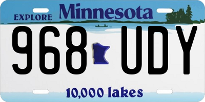 MN license plate 968UDY