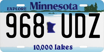 MN license plate 968UDZ