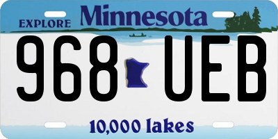 MN license plate 968UEB